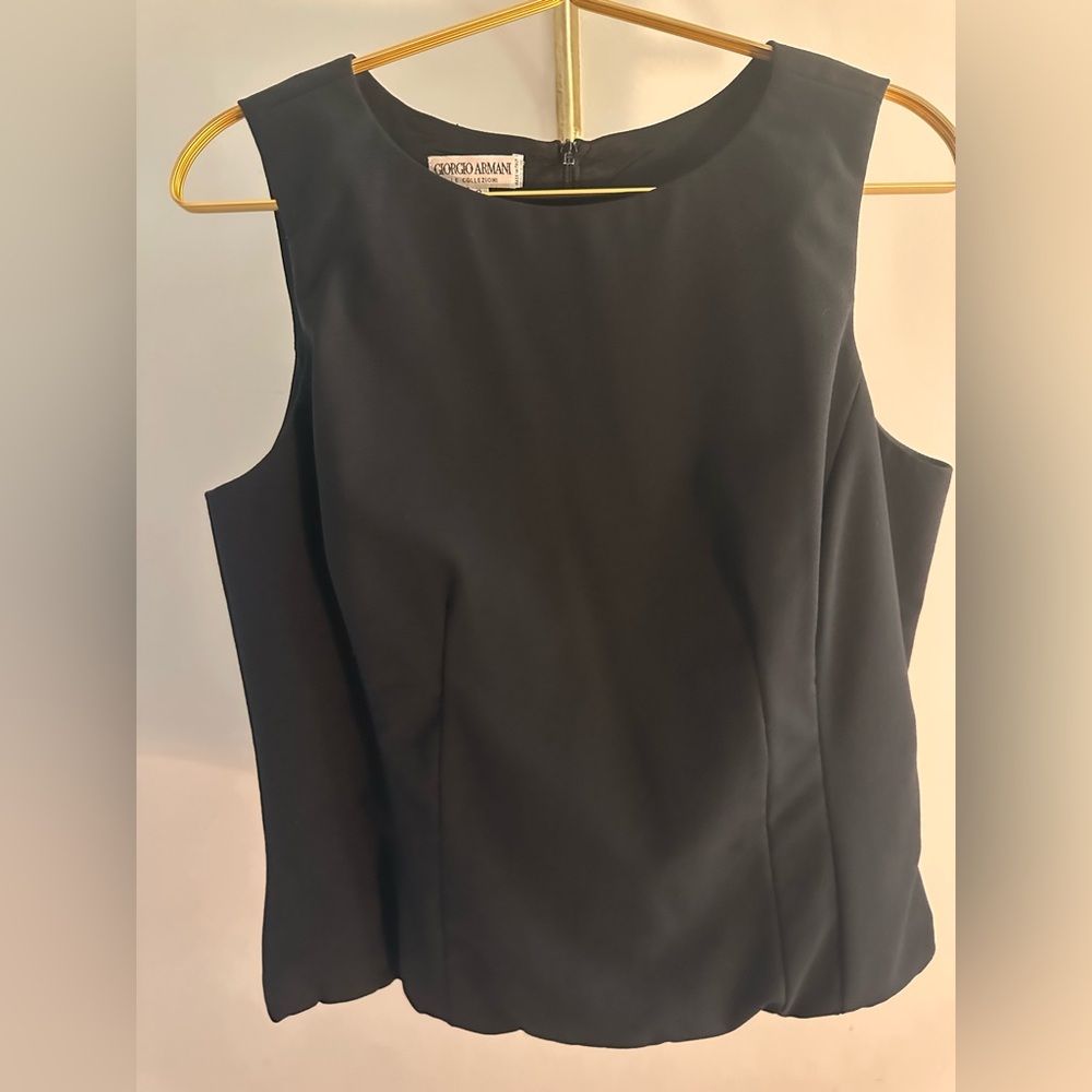 Giorgio Armani Le Collezioni Sleeveless Black Blouse